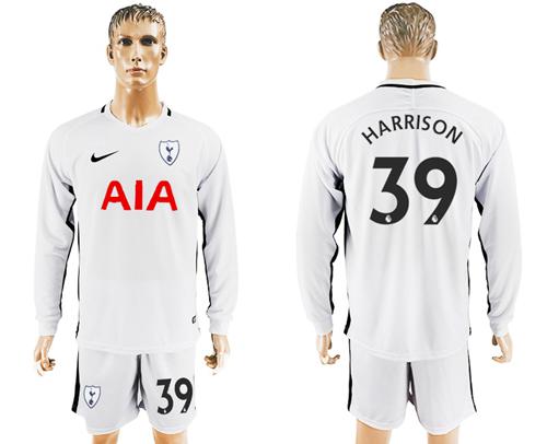 Tottenham Hotspur #39 Harrison Home Long Sleeves Soccer Club Jersey